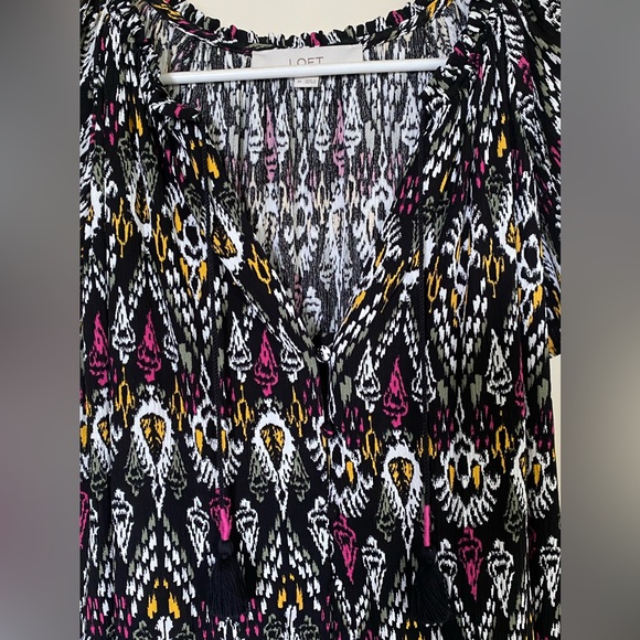 LOFT Ikat Tie Neck Swing Dress - Picture 5 of 5